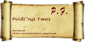 Polónyi Fanni névjegykártya